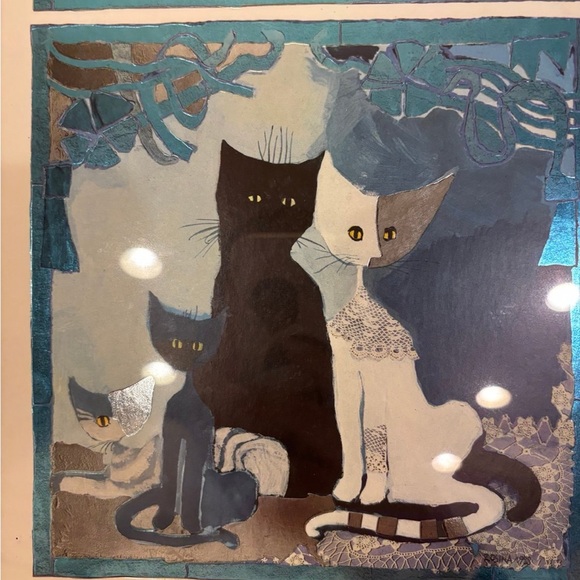 Rosina Wachtmeister Cats Kittens Modern Abstract Art framed - Picture 6 of 9